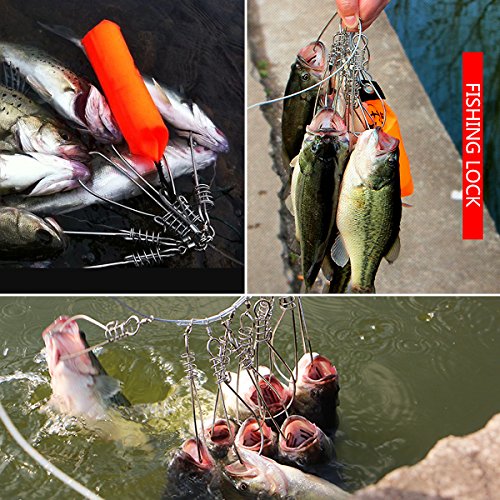 Fisch Lip Greifer Grabber Fischen Stringer Set aus hochwertigem Edelstahl tragbare Angeln Werkzeug Set für Süß-Salzwasser Forelle Bass lachs Fisch - 2