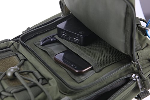 Hetto Schulterrucksack Tactical Sling Bag Umhängetasche Brusttasche MOLLE mit einem verstellbaren Gurt-Crossover Bodybag für Camping Reisen Wandern Angeln - 5