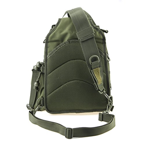 Hetto Schulterrucksack Tactical Sling Bag Umhängetasche Brusttasche MOLLE mit einem verstellbaren Gurt-Crossover Bodybag für Camping Reisen Wandern Angeln - 6